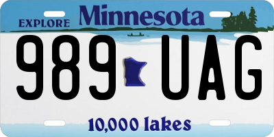 MN license plate 989UAG