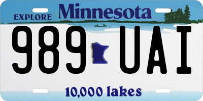 MN license plate 989UAI