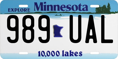 MN license plate 989UAL