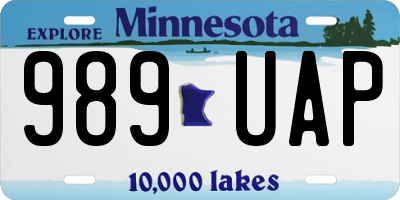 MN license plate 989UAP