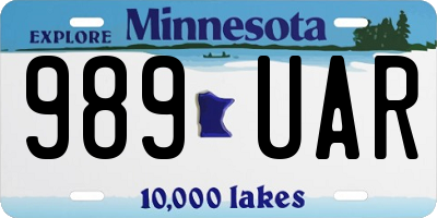 MN license plate 989UAR