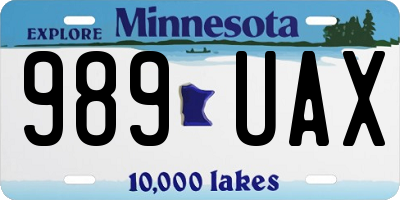 MN license plate 989UAX