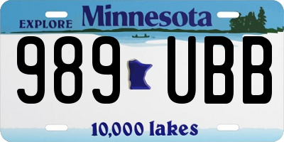 MN license plate 989UBB