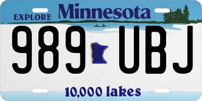 MN license plate 989UBJ