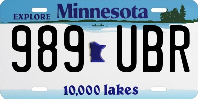 MN license plate 989UBR