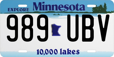 MN license plate 989UBV