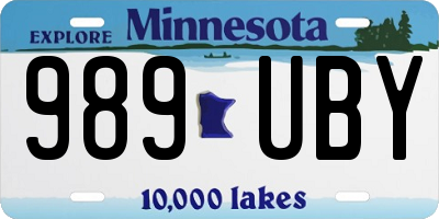 MN license plate 989UBY