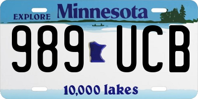 MN license plate 989UCB