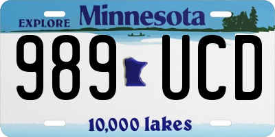 MN license plate 989UCD
