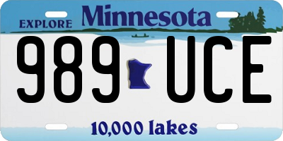 MN license plate 989UCE