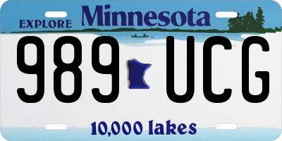 MN license plate 989UCG