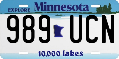 MN license plate 989UCN