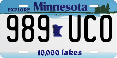 MN license plate 989UCO