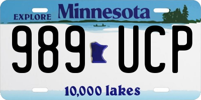 MN license plate 989UCP