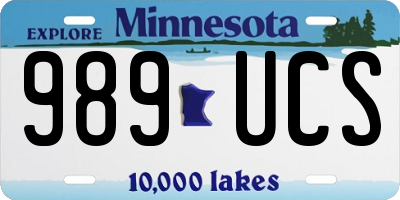 MN license plate 989UCS