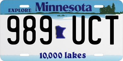 MN license plate 989UCT