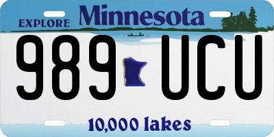 MN license plate 989UCU