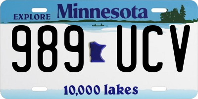 MN license plate 989UCV