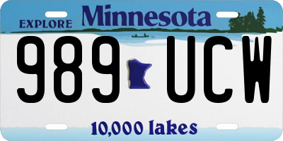 MN license plate 989UCW