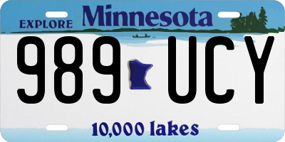 MN license plate 989UCY