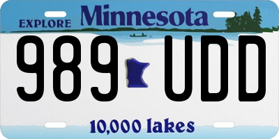MN license plate 989UDD