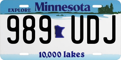 MN license plate 989UDJ
