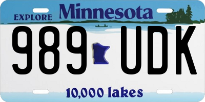 MN license plate 989UDK
