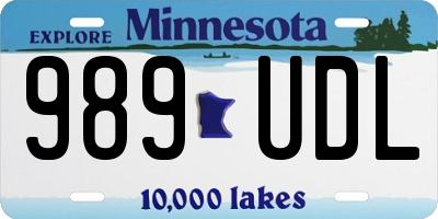 MN license plate 989UDL
