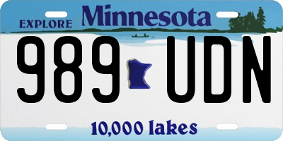 MN license plate 989UDN