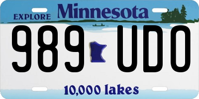 MN license plate 989UDO