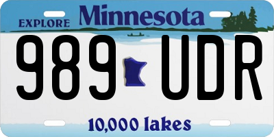 MN license plate 989UDR