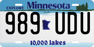 MN license plate 989UDU