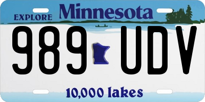 MN license plate 989UDV