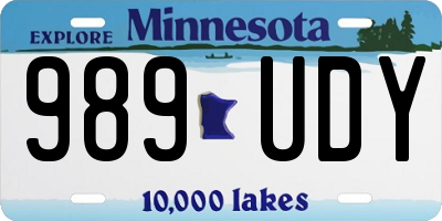 MN license plate 989UDY