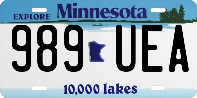 MN license plate 989UEA