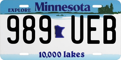 MN license plate 989UEB