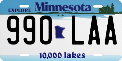 MN license plate 990LAA