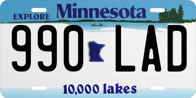 MN license plate 990LAD