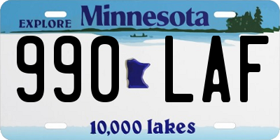 MN license plate 990LAF