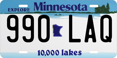 MN license plate 990LAQ