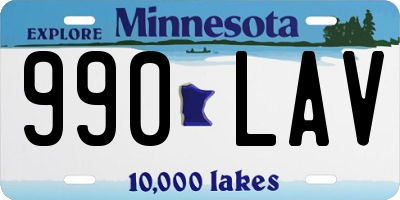 MN license plate 990LAV