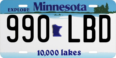 MN license plate 990LBD
