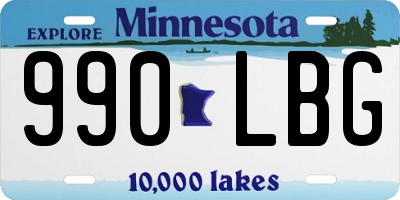 MN license plate 990LBG