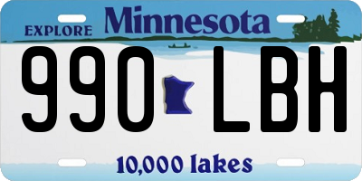 MN license plate 990LBH