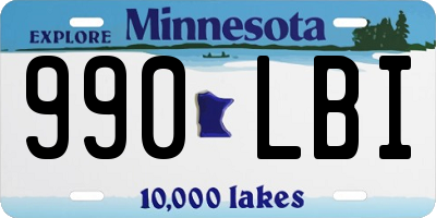 MN license plate 990LBI