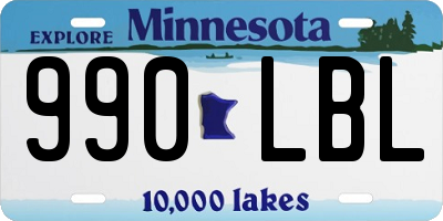 MN license plate 990LBL