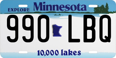 MN license plate 990LBQ
