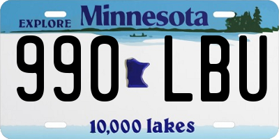 MN license plate 990LBU