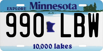 MN license plate 990LBW