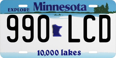 MN license plate 990LCD